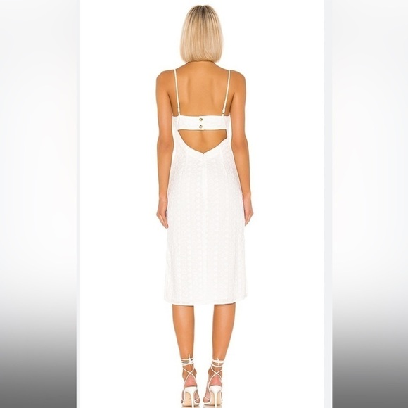 LPA Janina Sundress Summer Dress White Large Heart Eyelet Cut Out Back - Picture 2 of 13